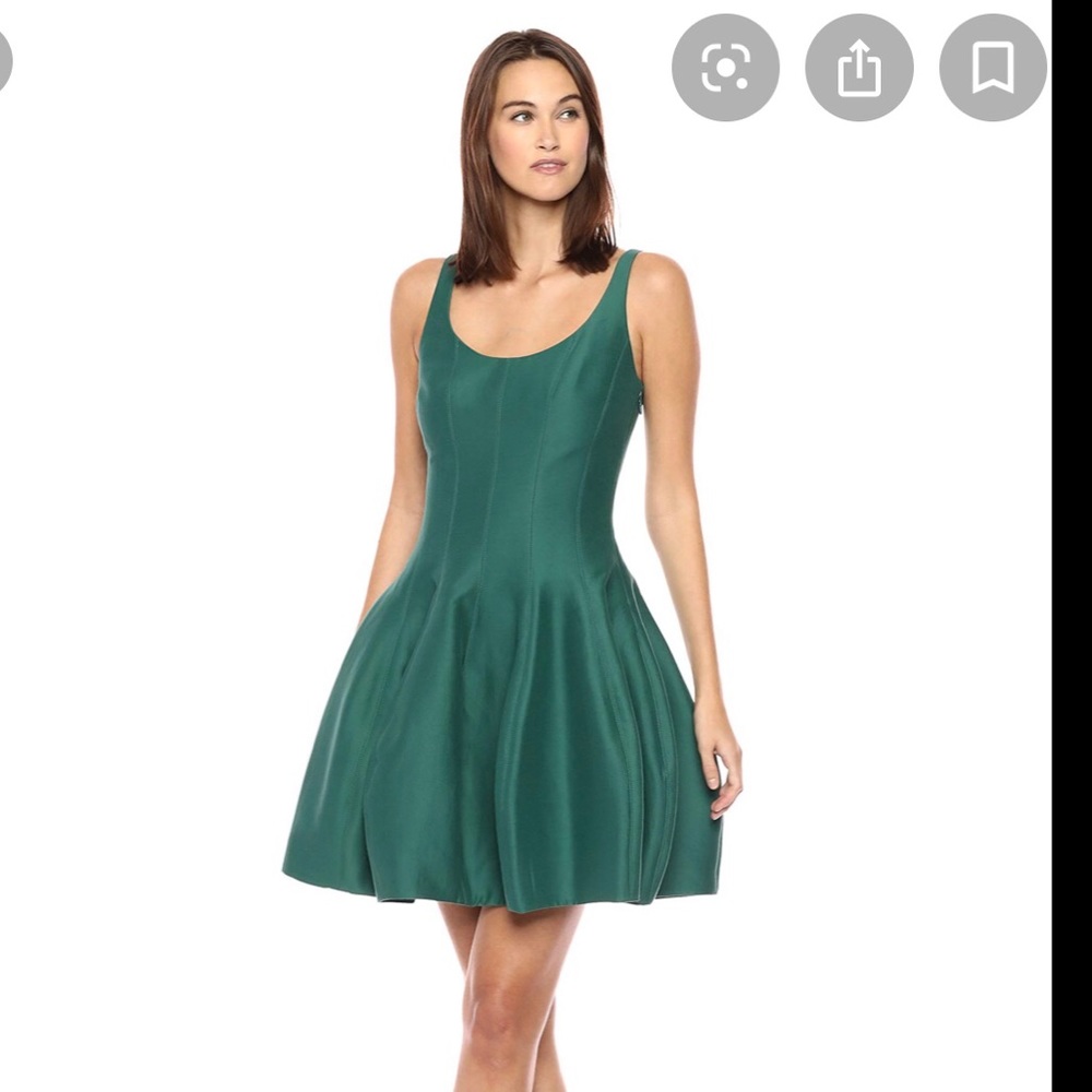 Halston Heritage Tulip Dress Teal
